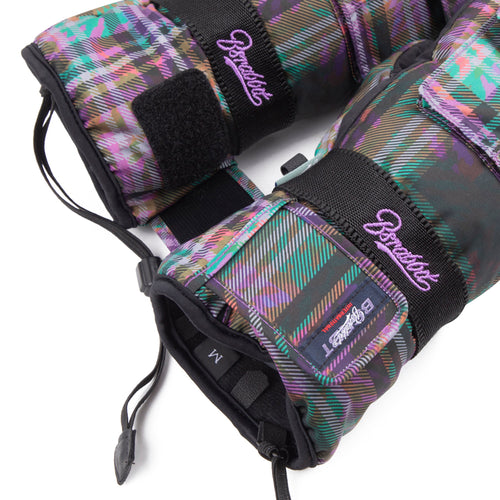 Bsr Pocket Snowboard Glove Purple Check