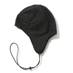 Metal Logo Fleece Earflap Beanie Black