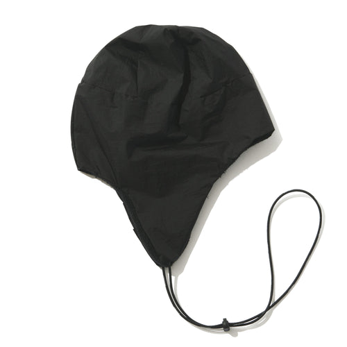 Metal Logo Fleece Earflap Beanie Black