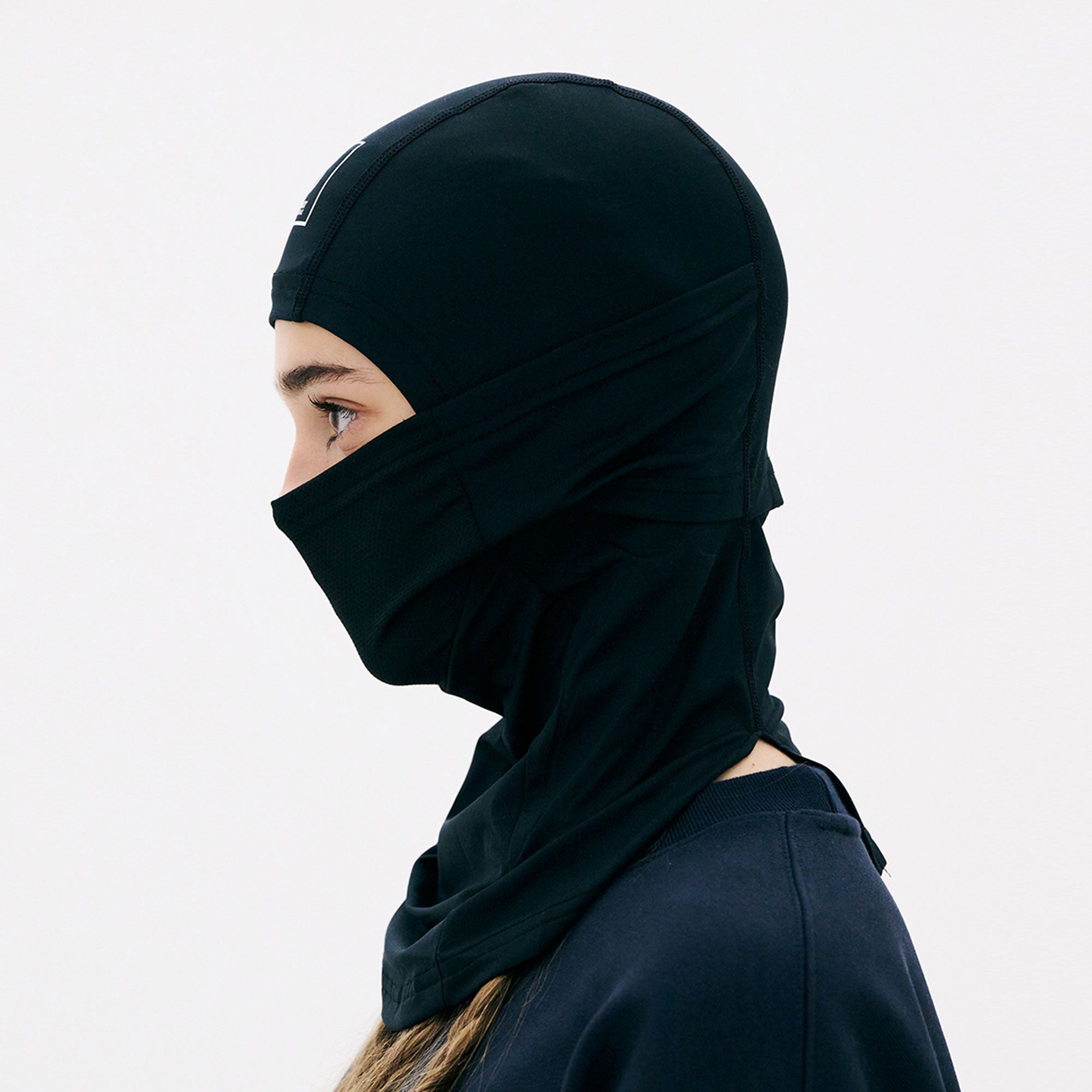 SQUARE LOGO SOFT MESH MASK BALACLAVA BLACK[NO.1]