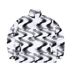 Zgzg Wave Fleece Pullover Black White