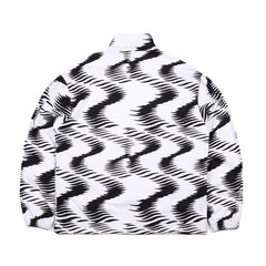 Zgzg Wave Fleece Pullover Black White