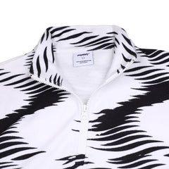 Zgzg Wave Fleece Pullover Black White
