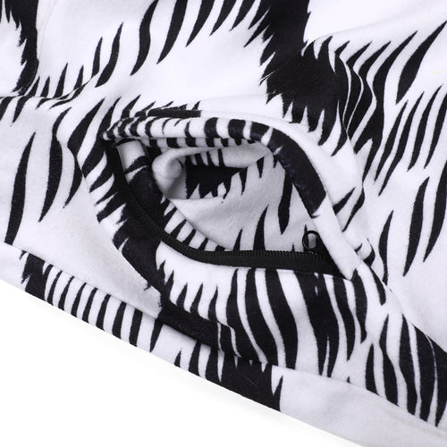 Zgzg Wave Fleece Pullover Black White