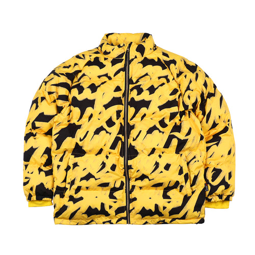 Swirling Logo Hoodie Wellon Parka Yellow