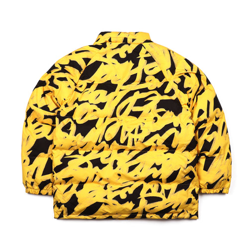 Swirling Logo Hoodie Wellon Parka Yellow