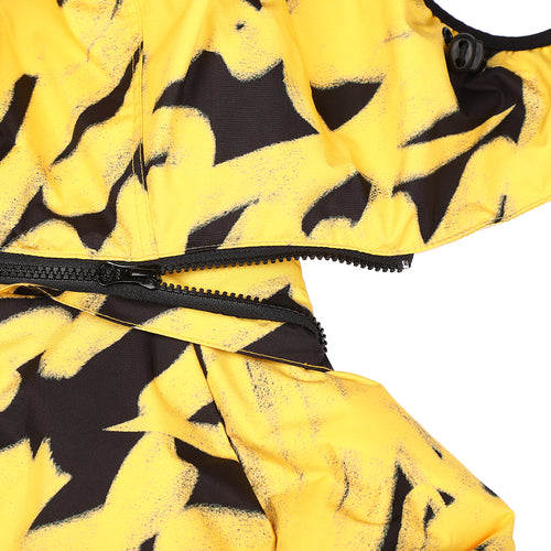 Swirling Logo Hoodie Wellon Parka Yellow