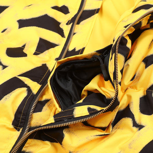 Swirling Logo Hoodie Wellon Parka Yellow