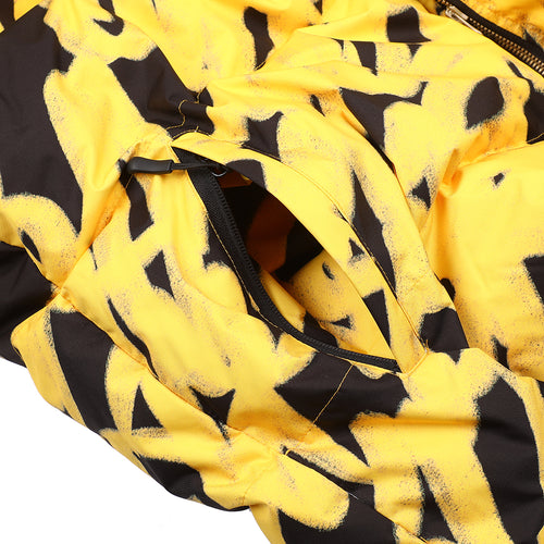 Swirling Logo Hoodie Wellon Parka Yellow