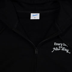 3D Every Day Rabbit Hoodie Zip-Up Black