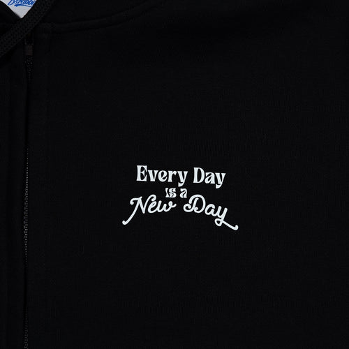 3D Every Day Rabbit Hoodie Zip-Up Black