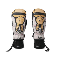 Big Bear Rabbit Zipper Pocket Glove Beige