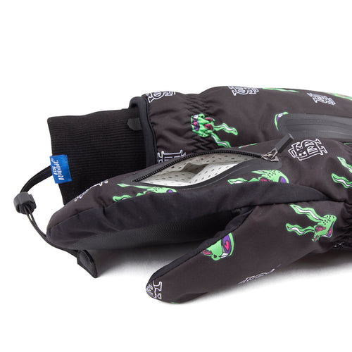 Bsr Zipper Pocket Glove Trippy Rabbit Black