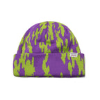 Flame Beanie Green Purple