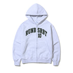 Embroidery Run Bsrbt Hoodie Zip-Up Heather Grey