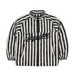 Stripe Logo Padding Jumper White Black
