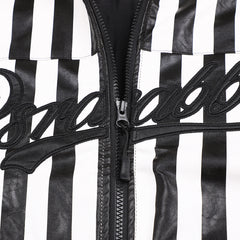 Stripe Logo Padding Jumper White Black