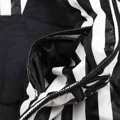 Stripe Logo Padding Jumper White Black