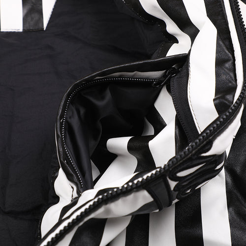 Stripe Logo Padding Jumper White Black