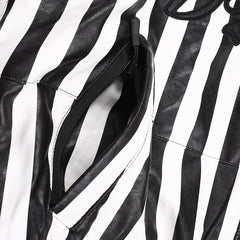 Stripe Logo Padding Jumper White Black