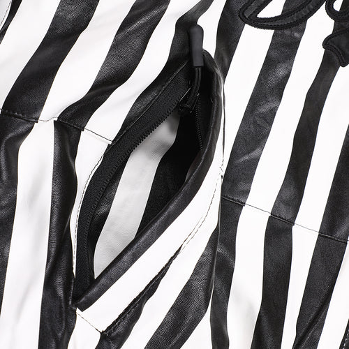 Stripe Logo Padding Jumper White Black