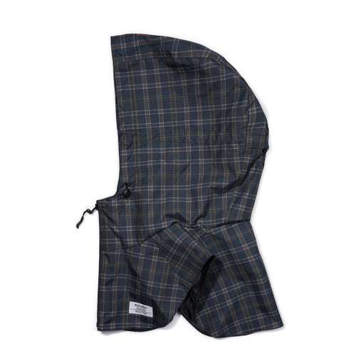 Zipper String Waterproof Hoodwarmer Brown Check Navy