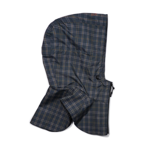 Zipper String Waterproof Hoodwarmer Brown Check Navy