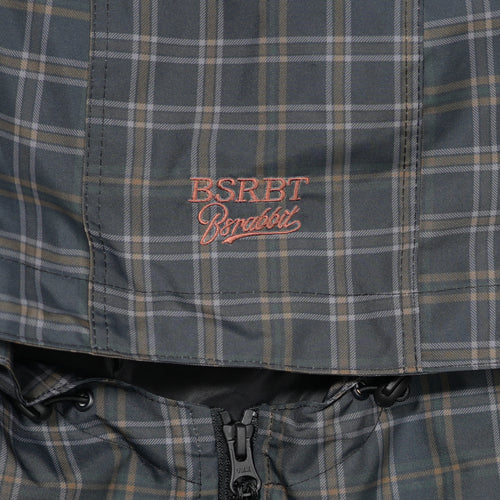 Zipper String Waterproof Hoodwarmer Brown Check Navy