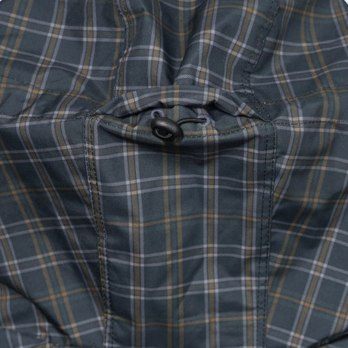 Zipper String Waterproof Hoodwarmer Brown Check Navy