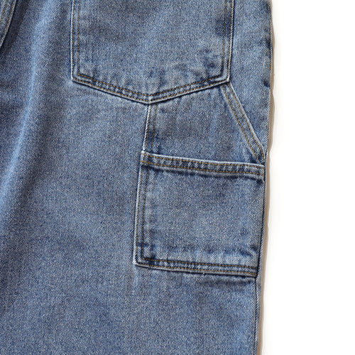 Carpenter Loosefit Denim Short Pants Blue