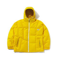 Irregular Hooded Padding Jumper Yellow