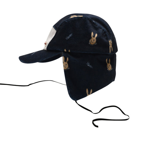 Br Pat Earflap Hat Navy