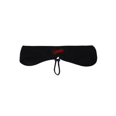 Cap Stopper Emb Reversible Headband Black
