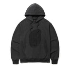 Flowing Logo Printing Pigment Hoodie Charcoal