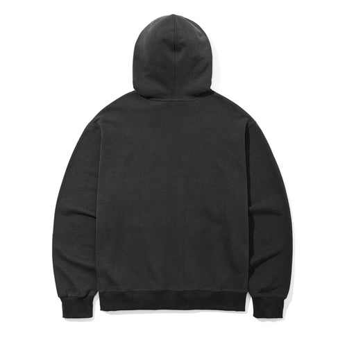 Flowing Logo Printing Pigment Hoodie Charcoal