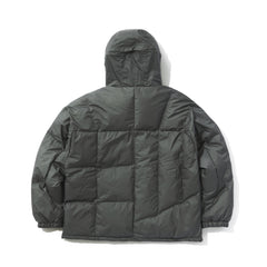 Irregular Hooded Padding Jumper Gray