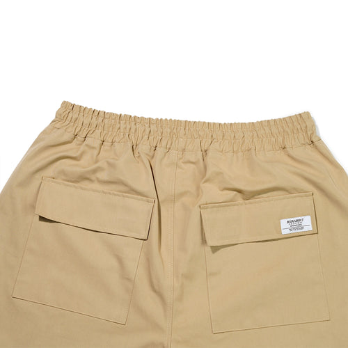 Logo Cotton Super Wide Pants Begie