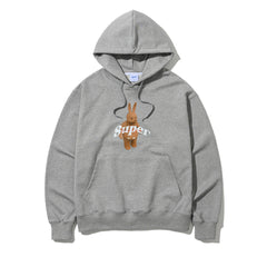 3D Super Rabbit Hoodie Gray