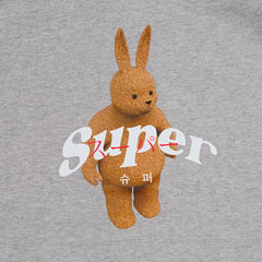 3D Super Rabbit Hoodie Gray