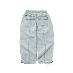 Dsxbs Super Wide Line Ventilation Wax Real Denim Pants Light Blue