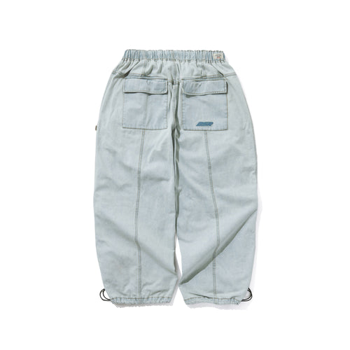 Dsxbs Super Wide Line Ventilation Wax Real Denim Pants Light Blue