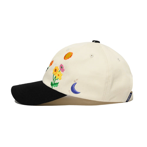 Happy Flower Cap Ivory Black