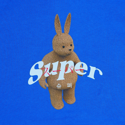 3D Super Rabbit Hoodie Blue