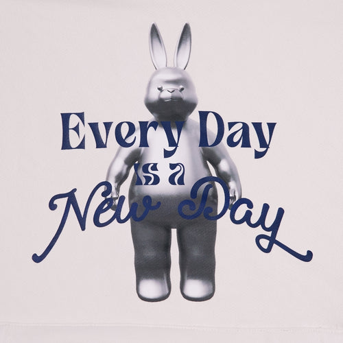 3D Every Day Rabbit Hoodie Cream