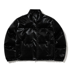 Comfy Short Padding Jumper Shiny Leather Black