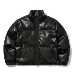 Comfy Short Padding Jumper Vintage Leather Brown