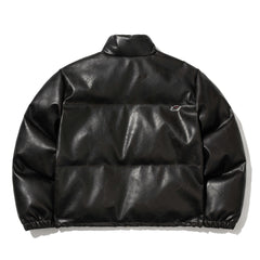 Comfy Short Padding Jumper Vintage Leather Brown