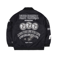 Dfr Logo Patch Varsity Jacket Black