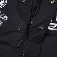 Dfr Logo Patch Varsity Jacket Black