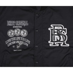 Dfr Logo Patch Varsity Jacket Black